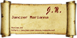 Janczer Marianna névjegykártya